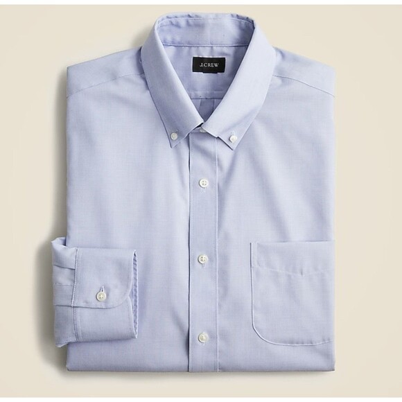 J. CREW Slim Bowery wrinkle-free stretch cotton shirt in Blue Size XL NWOT - Picture 1 of 14